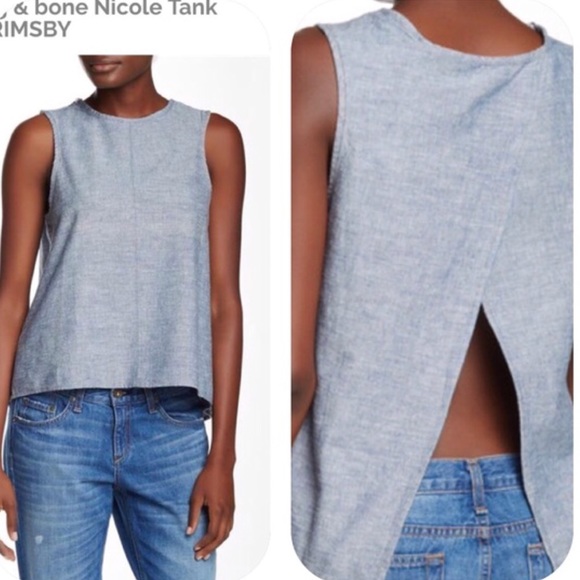 rag & bone Tops - Rag and Bone Nicole Open Back Denim Tank